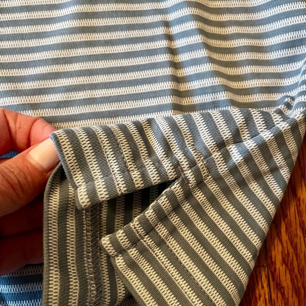 Eddie Bauer NWT Gray Polo Shirt Classic Striped Design - Picture 5 of 9